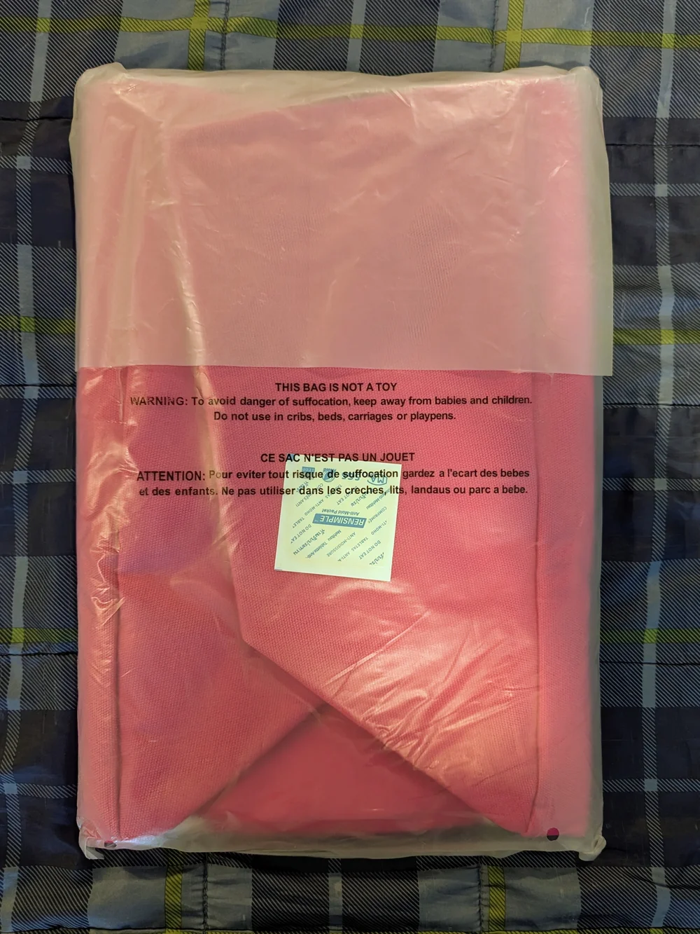 PINK Victoria's Secret Bright Pink Canvas Tote with Light Pink Logo Straps